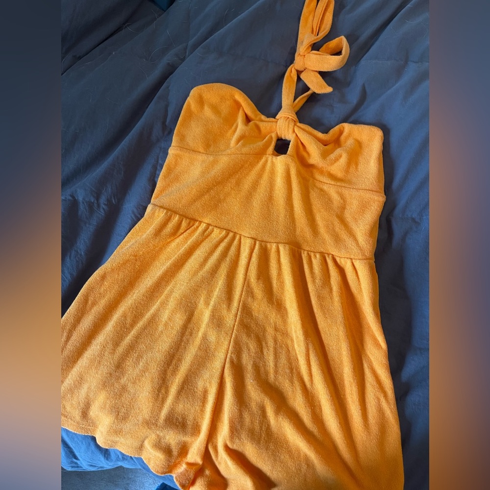Wild Fable Orange Terry Cloth Romper